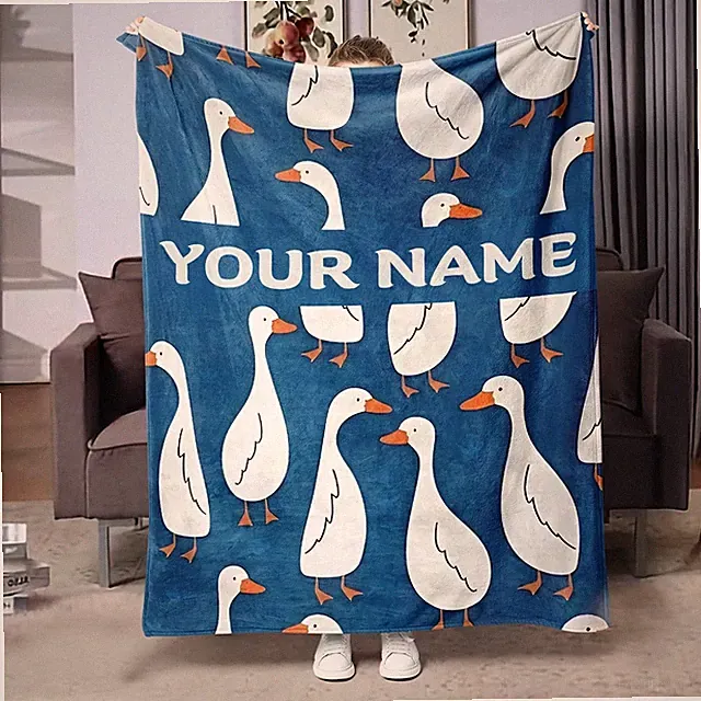 1 customizable goose-patterned blanket - personalized name√