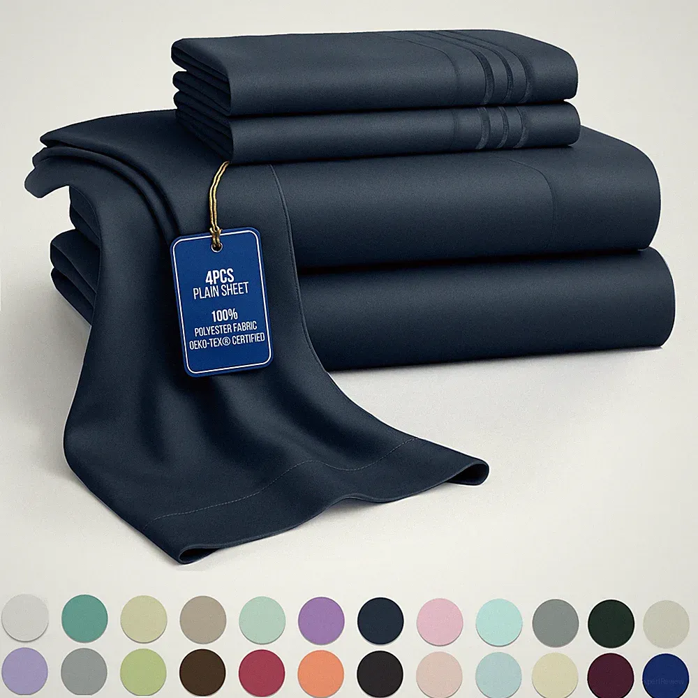 4 Piece Bed sheet set Microfiber Hotel Luxury Ultra Soft Deep Pocket Sheets