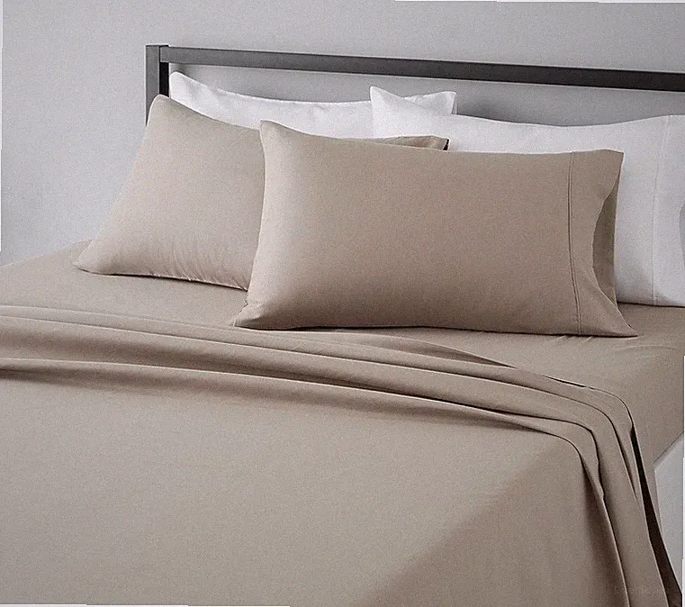 Amazon Basics Queen Microfiber Sheet Set Taupe 4PC Deep Pocket Soft