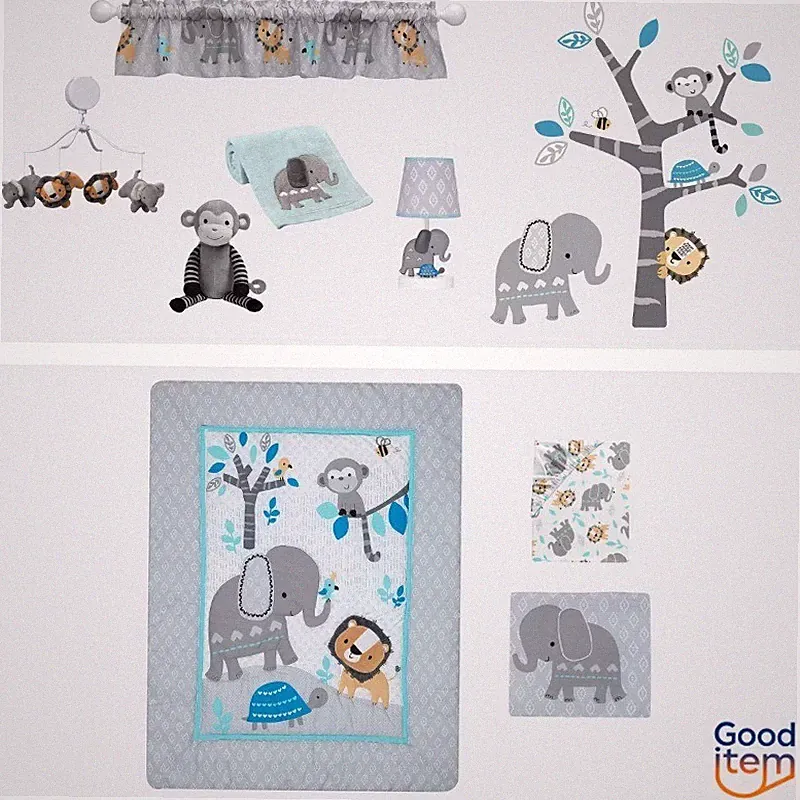 Bedtime Originals Nursery Crib Bedding Set - Jungle Fun 3pc: 200 Thread Count