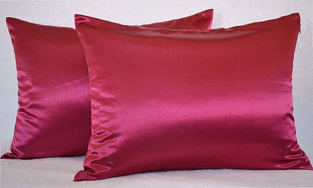 High Quality 2 Pieces of Hidden Zipper Satin Pillow Case, Multi Size/Color