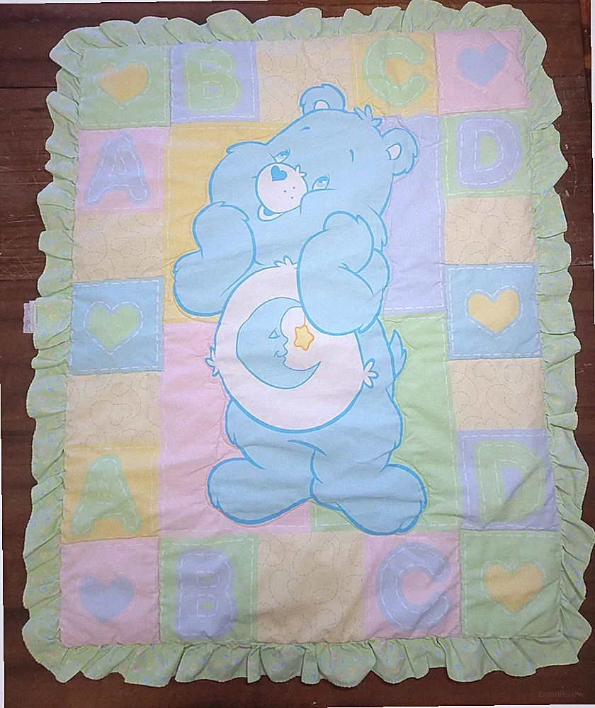 Vintage Care Bears Alphabet Hearts Crib Bedding Set Nursery Bedding