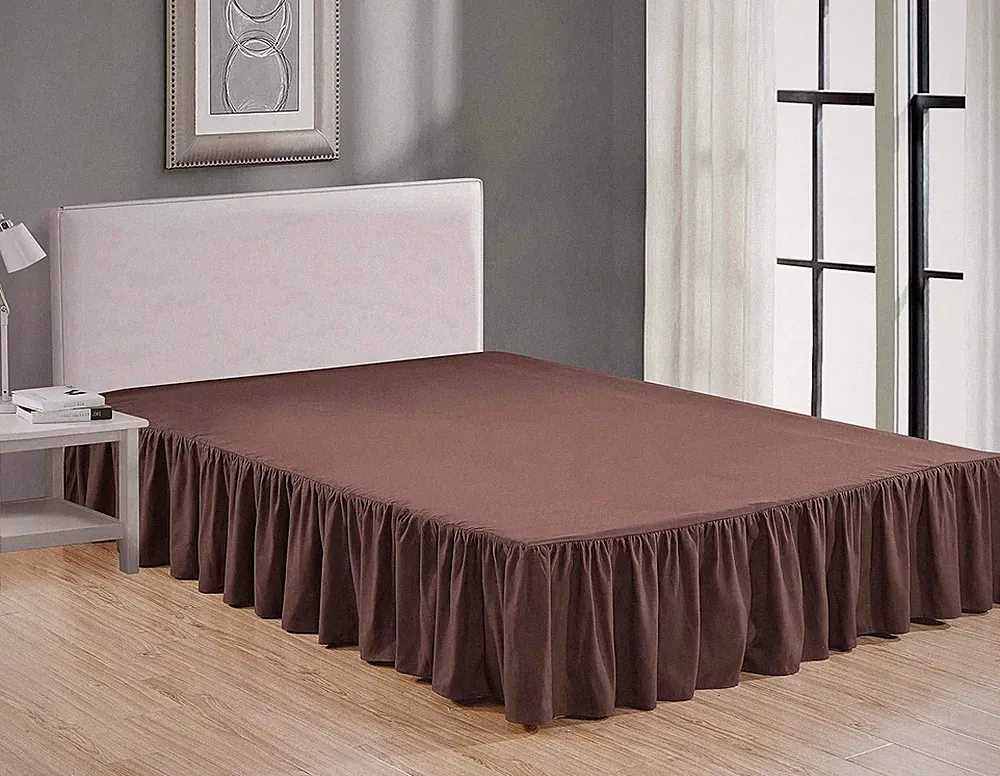 Wrap Around Gathered Ruffled Bed Skirt Luxury Microfiber Hotel Quality Fabric